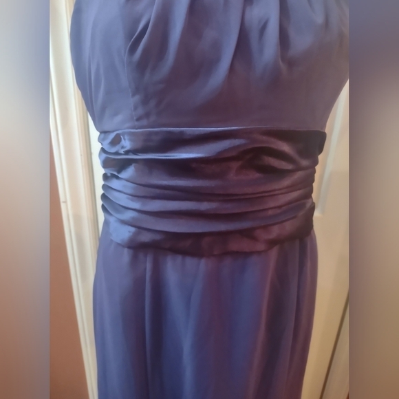 David's bridal women's size 10 tie back dark purple formal prom wedding dress - Picture 4 of 9